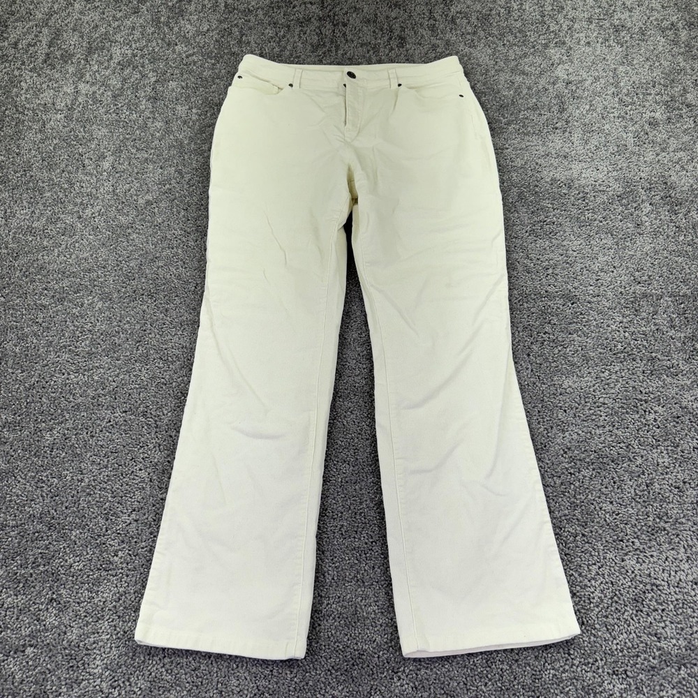 Christopher & Banks Pants Womens 10 White Corduroy Khakis Stretch Casual